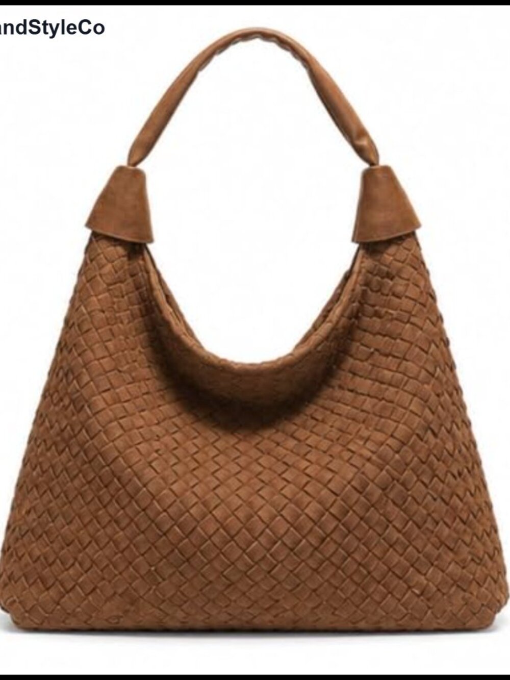 Oversized Woven Suede Tote Bag Slouchy Hobo Shoulder Purse Satchel - Picture 1 of 6